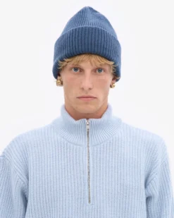 Merino Wool Hat - Petrol Blue