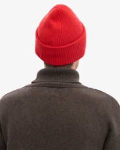 Merino Wool Hat - Red Tangerine
