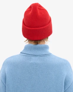 Merino Wool Hat - Red Tangerine