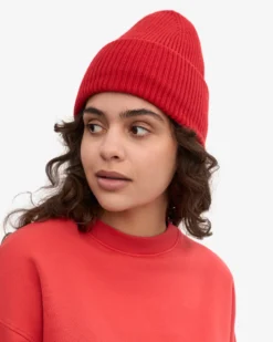Merino Wool Hat - Scarlet Red