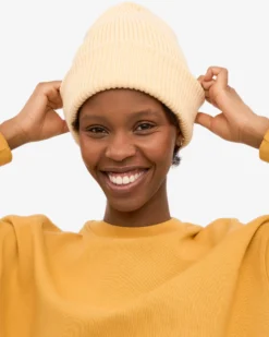 Merino Wool Hat - Soft Yellow