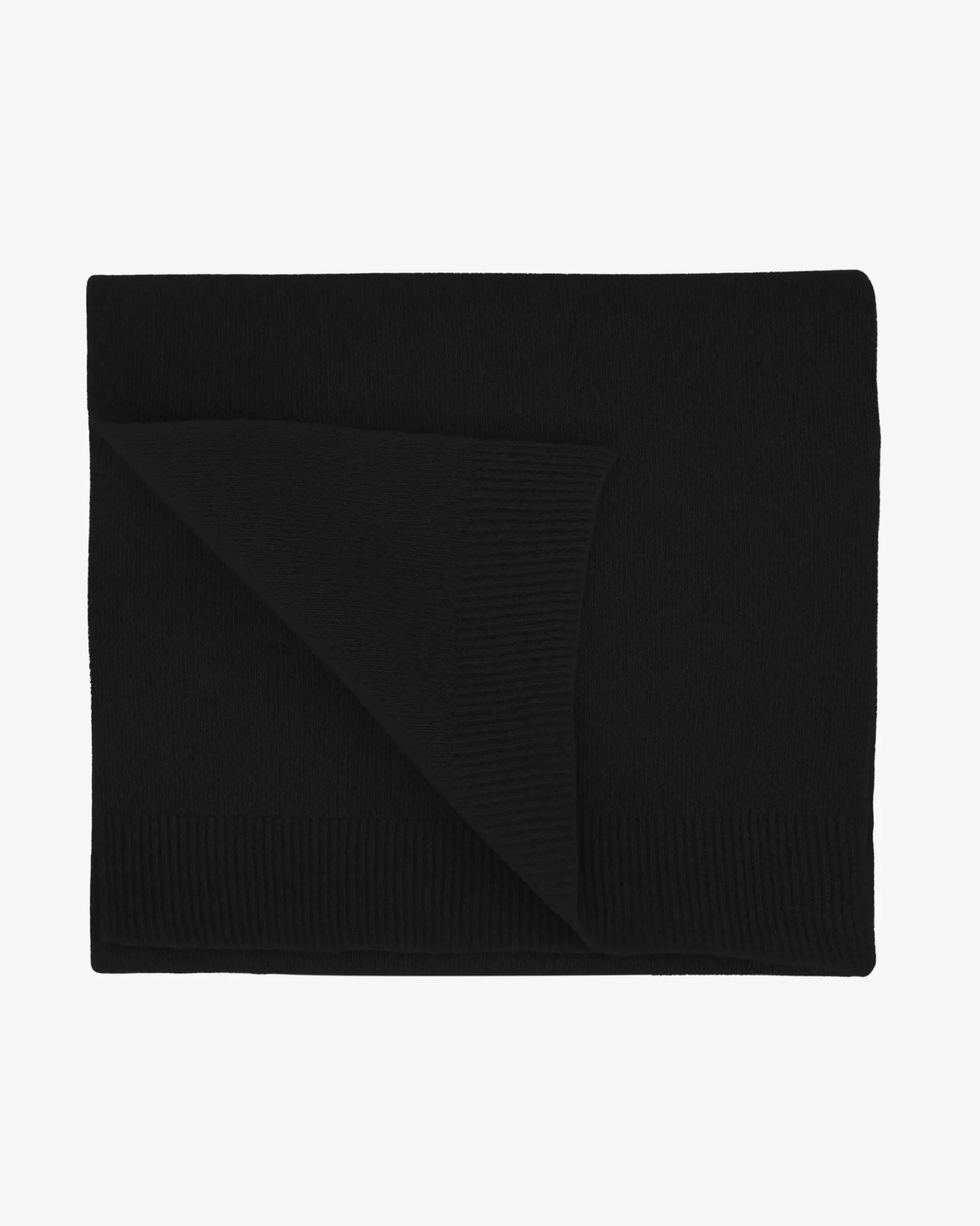Merino Wool Scarf - Deep Black