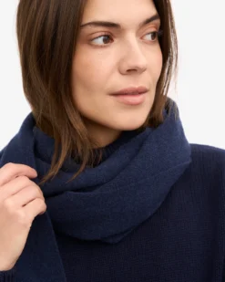 Merino Wool Scarf - Marine Blue