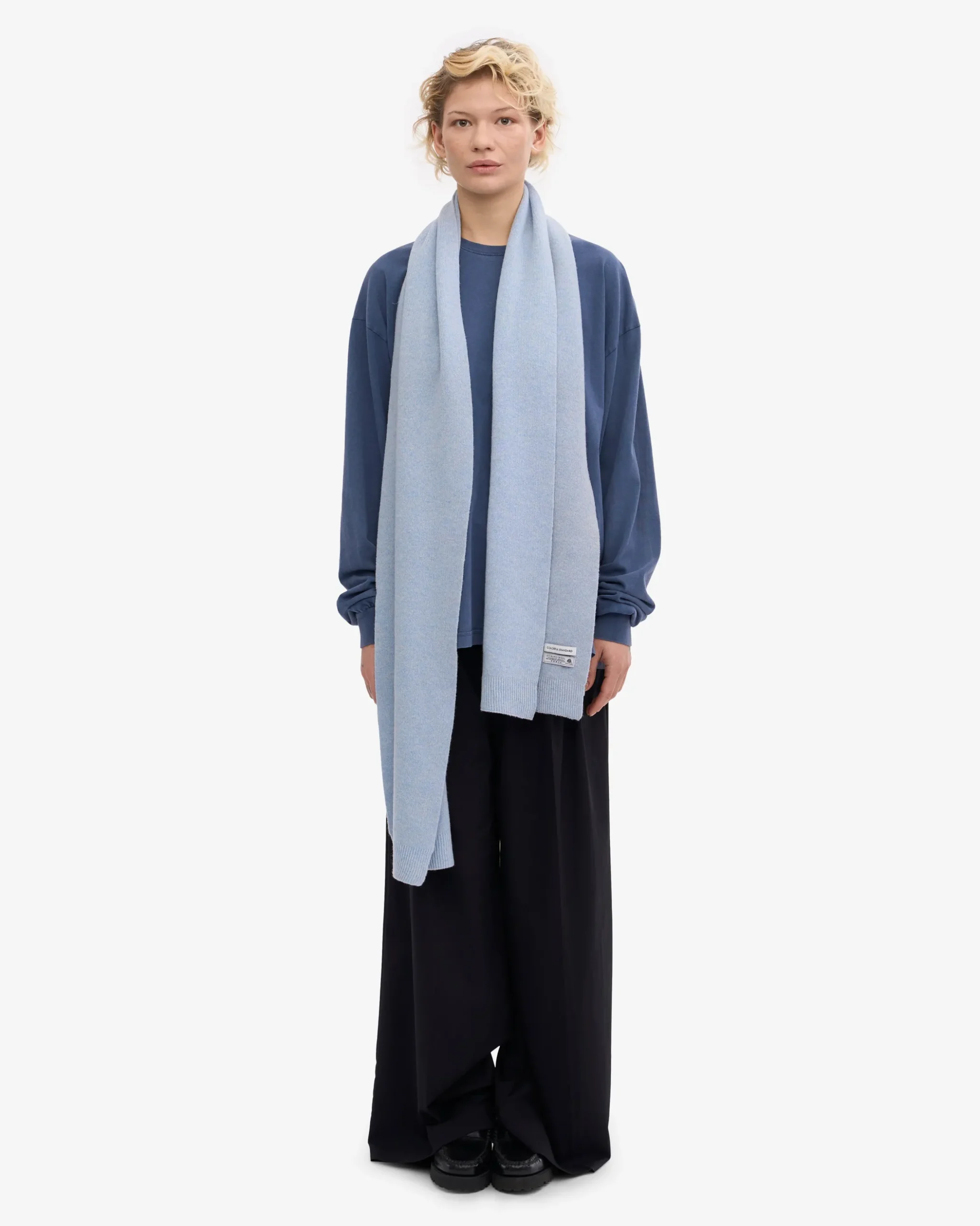 Merino Wool Scarf - Polar Blue