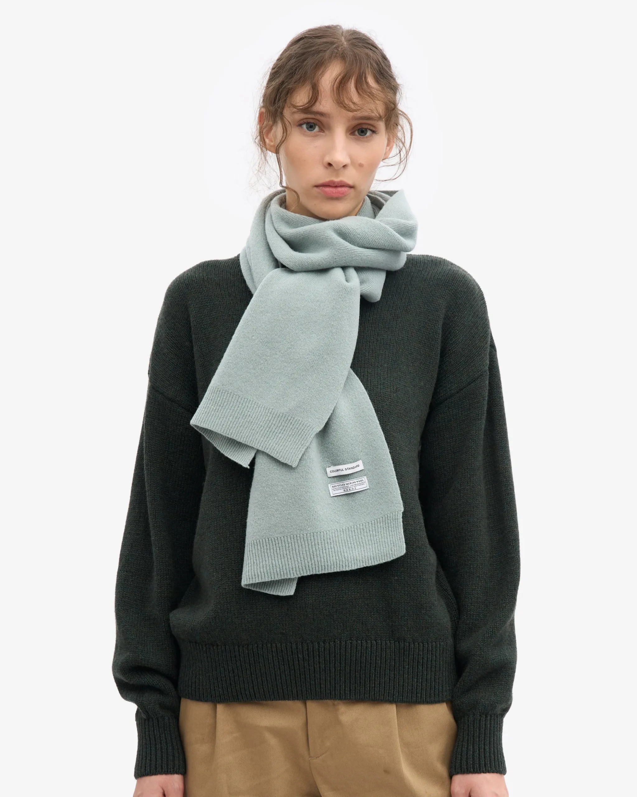 Merino Wool Scarf - Steel Blue