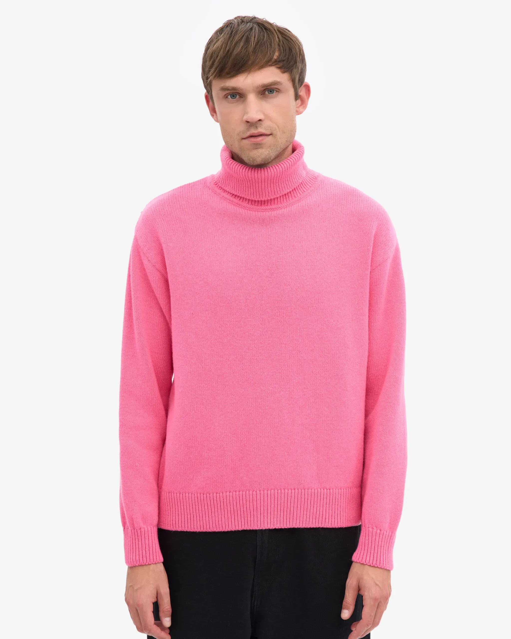 Merino Wool Turtleneck - Bubblegum Pink