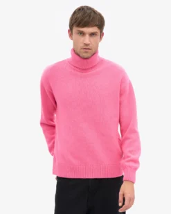 Merino Wool Turtleneck - Bubblegum Pink