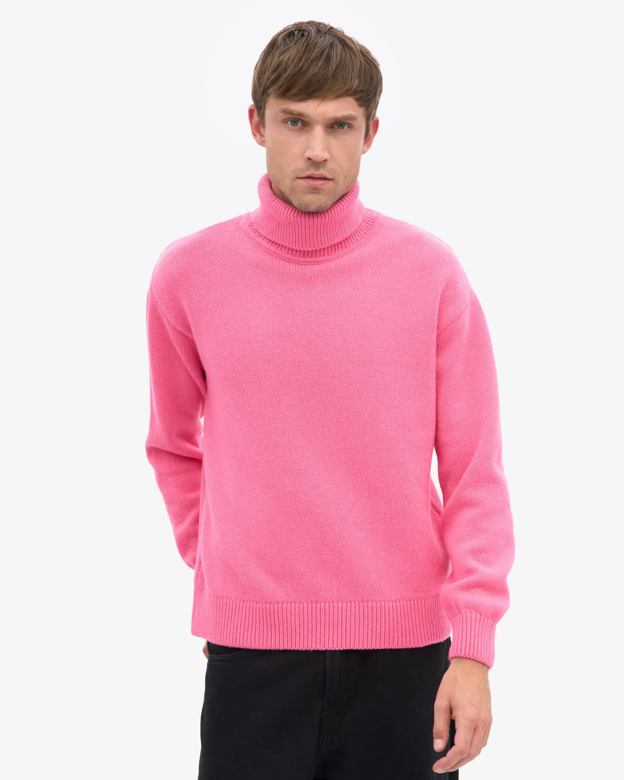 Merino Wool Turtleneck - Bubblegum Pink