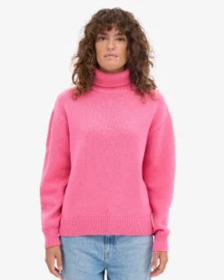 Merino Wool Turtleneck - Bubblegum Pink