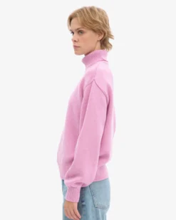 Merino Wool Turtleneck - Cherry Blossom