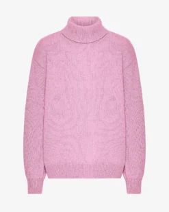 Merino Wool Turtleneck - Cherry Blossom
