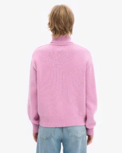 Merino Wool Turtleneck - Cherry Blossom