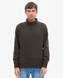 Merino Wool Turtleneck - Coffee Brown