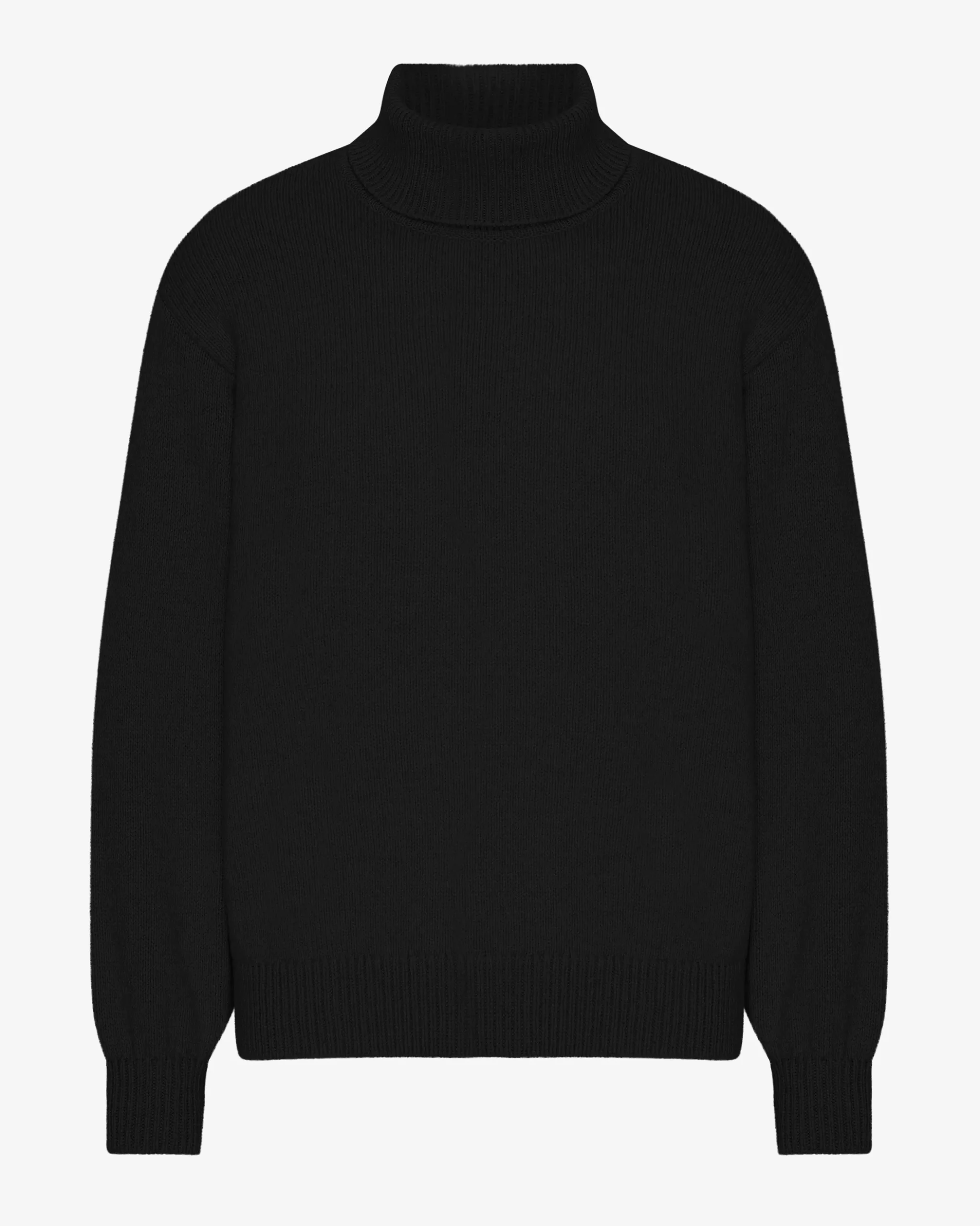 Merino Wool Turtleneck - Deep Black