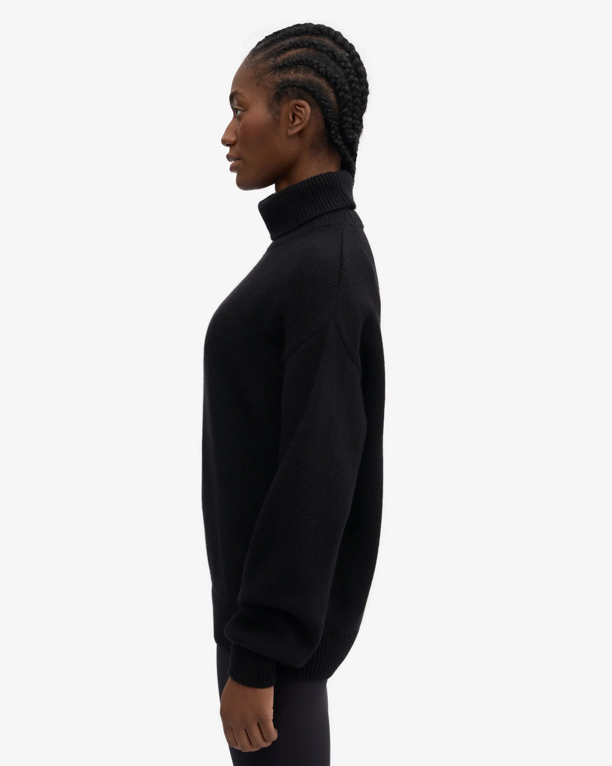 Merino Wool Turtleneck - Deep Black