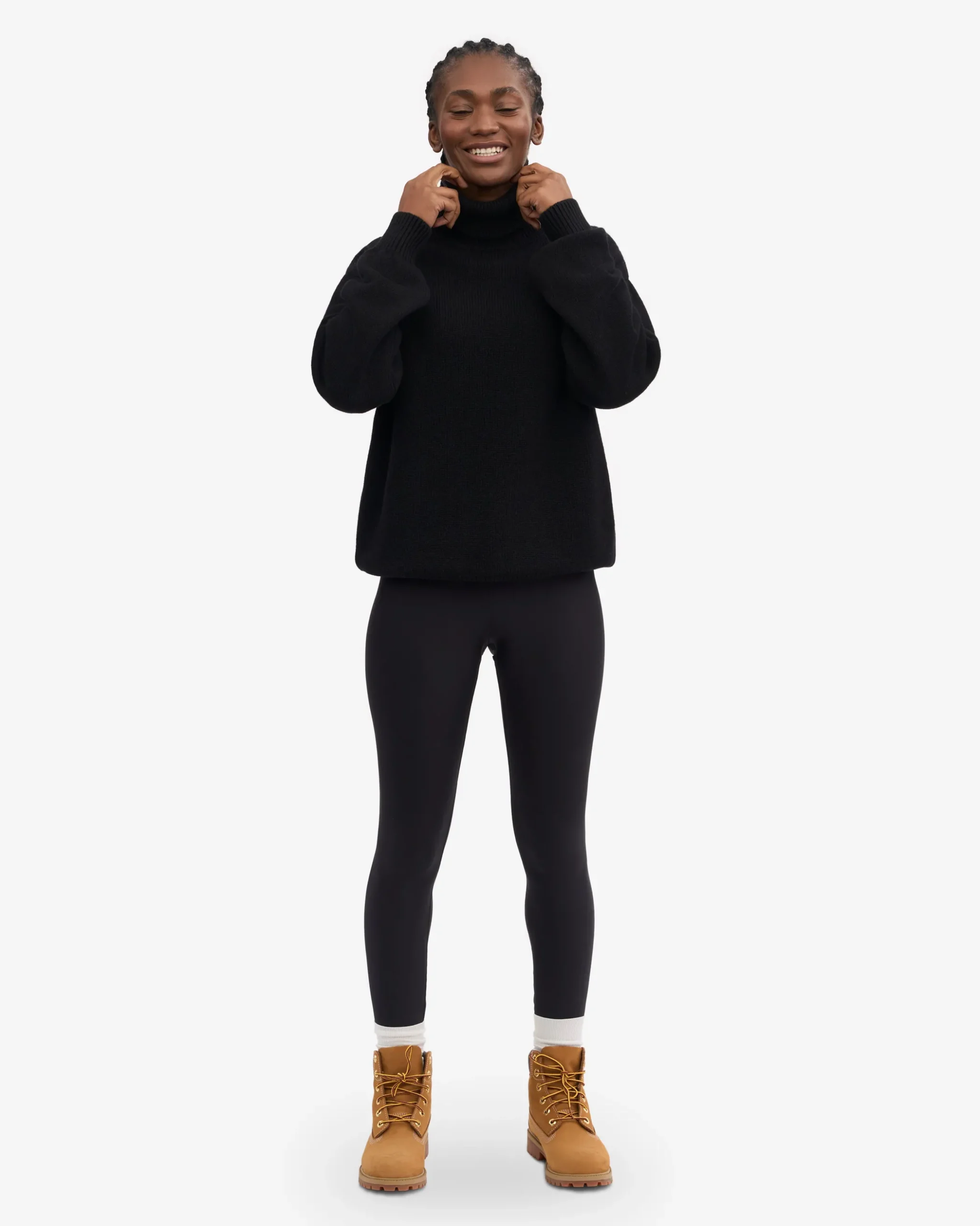 Merino Wool Turtleneck - Deep Black