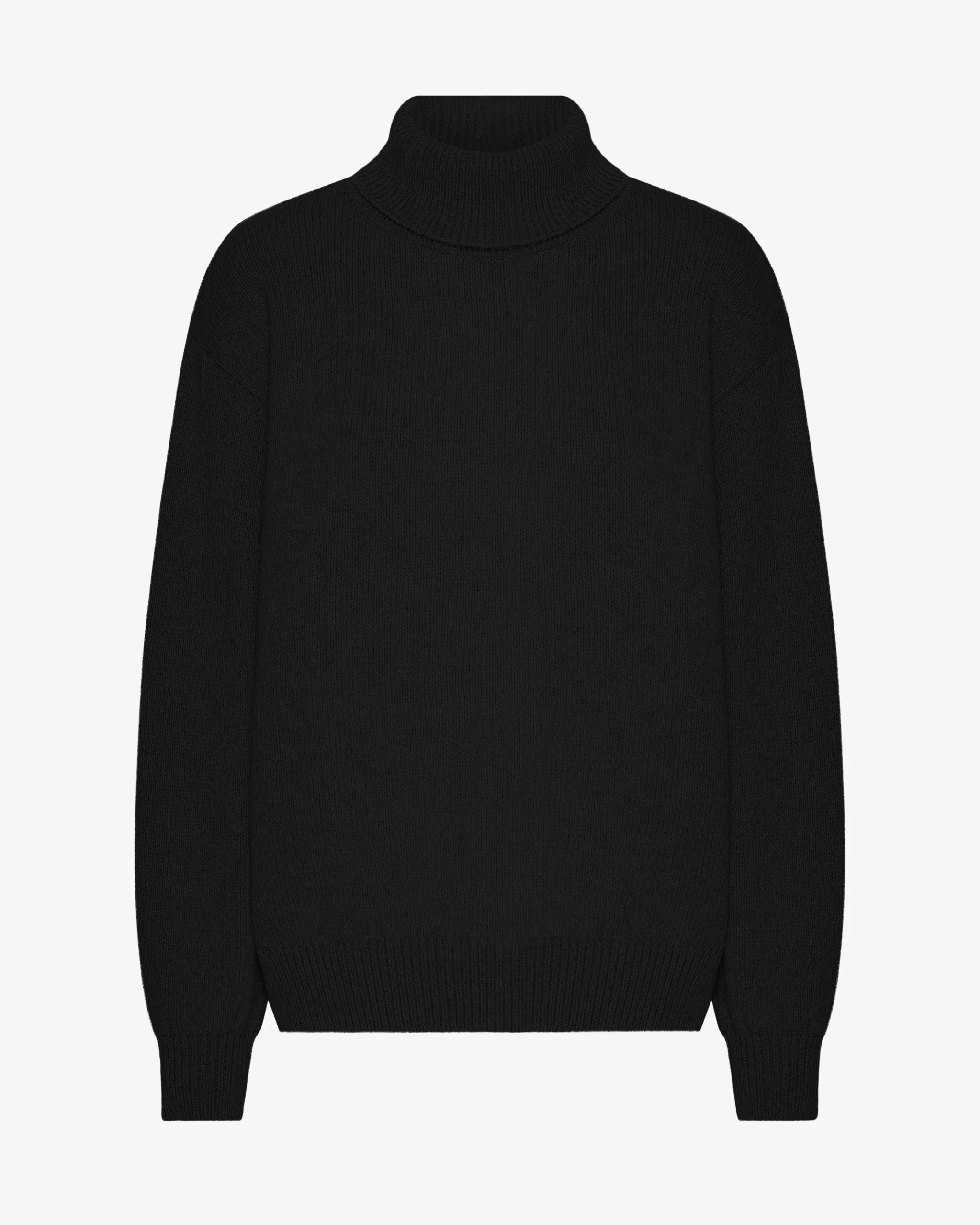 Merino Wool Turtleneck - Deep Black