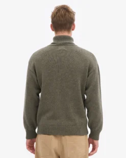 Merino Wool Turtleneck - Dusty Olive