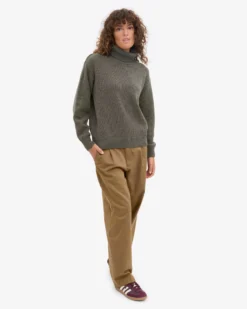Merino Wool Turtleneck - Dusty Olive