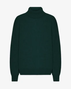 Merino Wool Turtleneck - Emerald Green