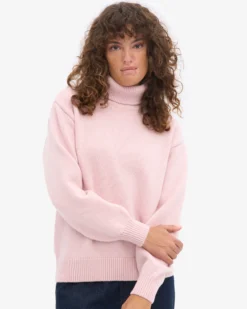 Merino Wool Turtleneck - Faded Pink