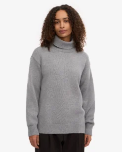 Merino Wool Turtleneck - Heather Grey