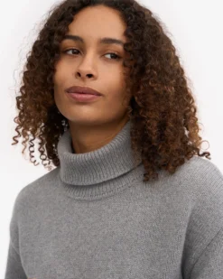 Merino Wool Turtleneck - Heather Grey