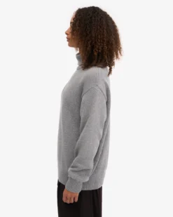 Merino Wool Turtleneck - Heather Grey