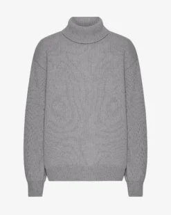 Merino Wool Turtleneck - Heather Grey