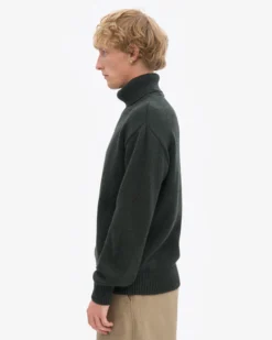 Merino Wool Turtleneck - Hunter Green