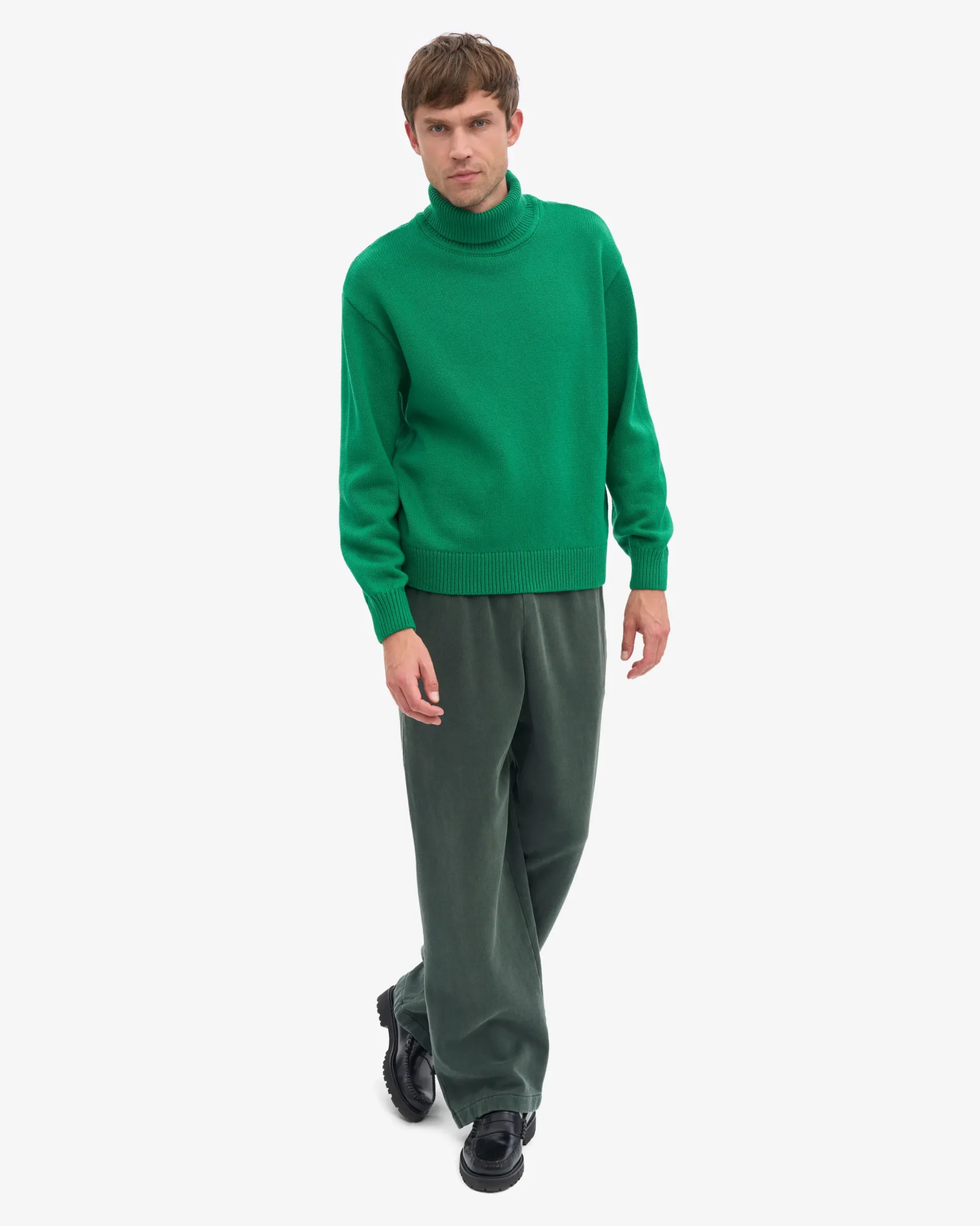 Merino Wool Turtleneck - Kelly Green