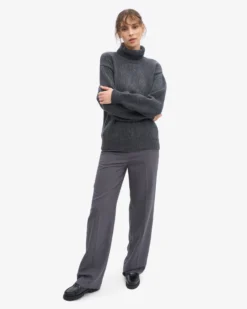 Merino Wool Turtleneck - Lava Grey