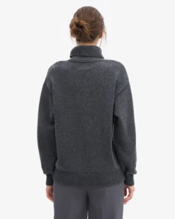 Merino Wool Turtleneck - Lava Grey