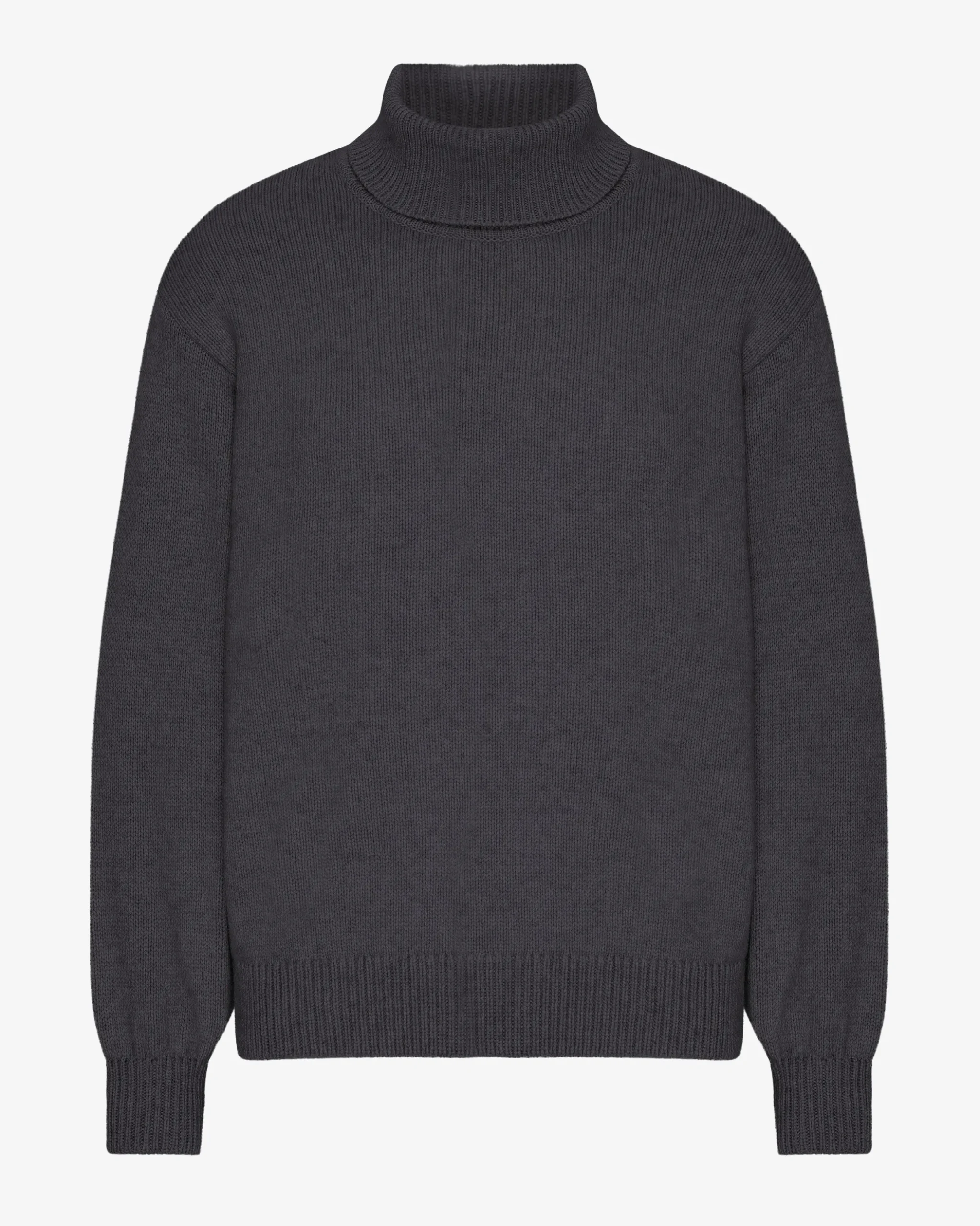 Merino Wool Turtleneck - Lava Grey