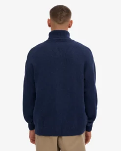 Merino Wool Turtleneck - Marine Blue