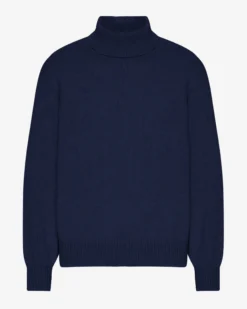 Merino Wool Turtleneck - Marine Blue