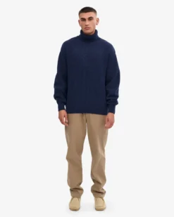 Merino Wool Turtleneck - Marine Blue