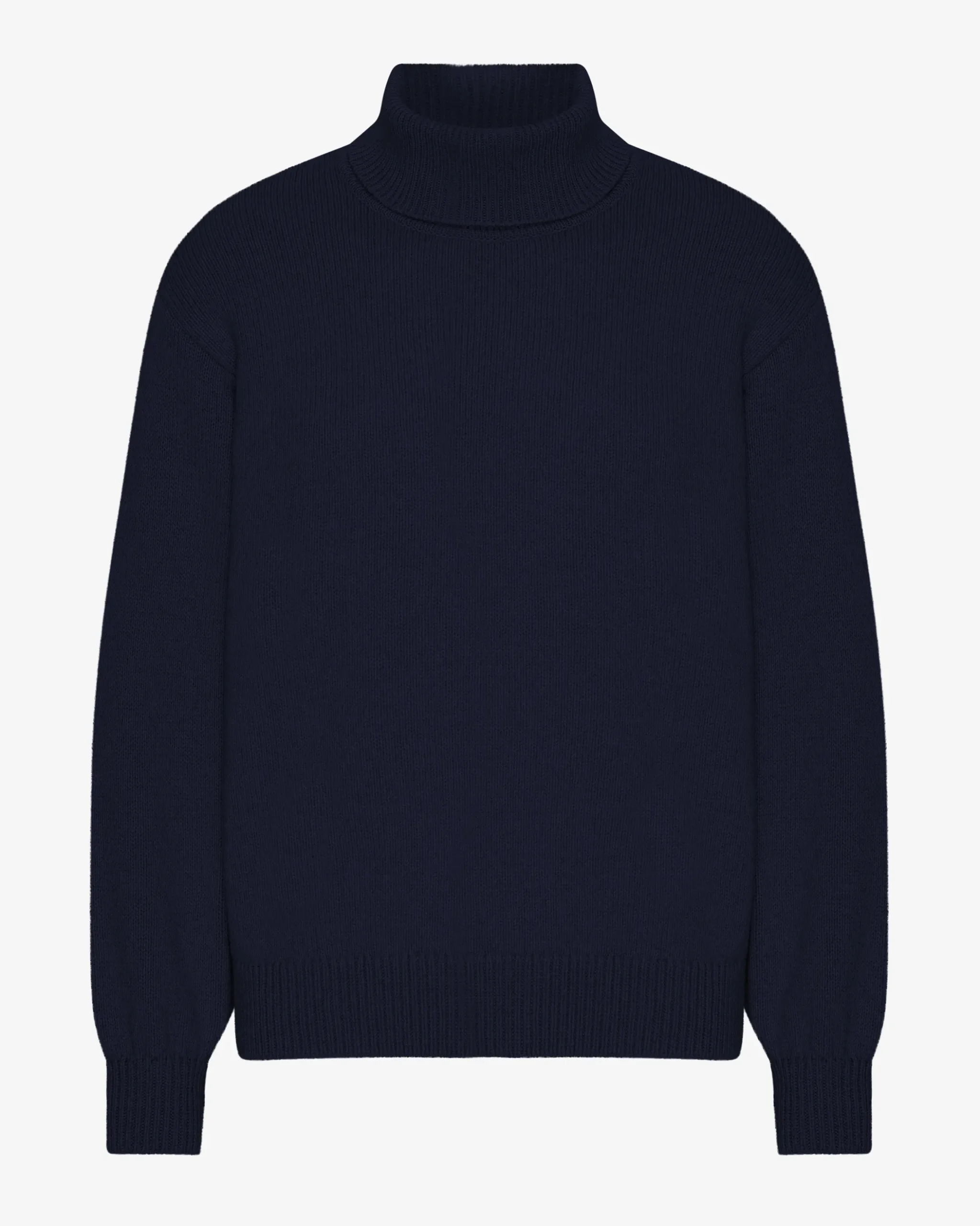 Merino Wool Turtleneck - Navy Blue
