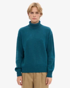 Merino Wool Turtleneck - Ocean Green