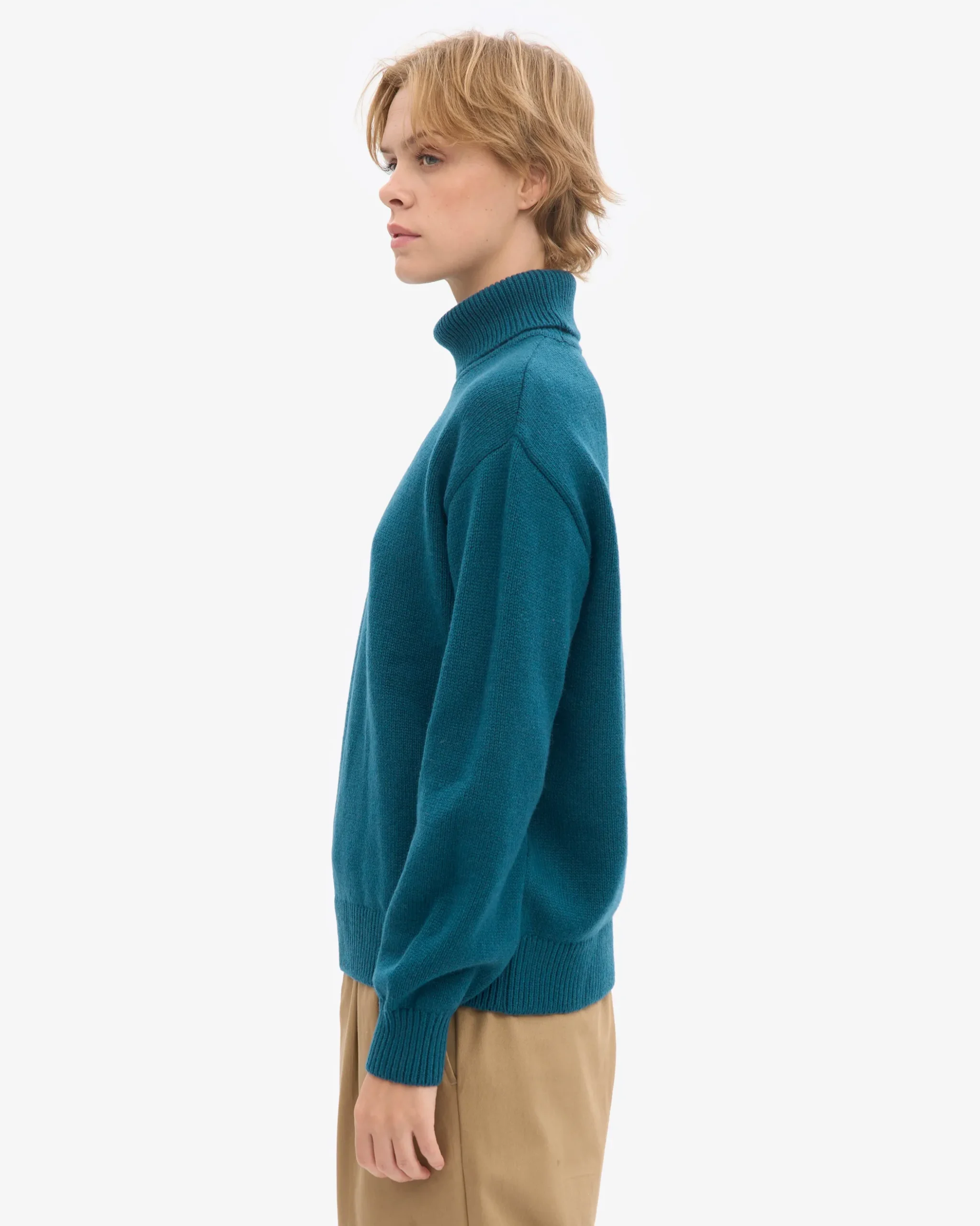 Merino Wool Turtleneck - Ocean Green