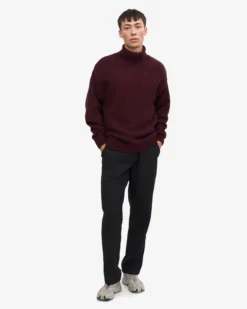 Merino Wool Turtleneck - Oxblood Red