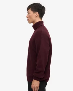 Merino Wool Turtleneck - Oxblood Red