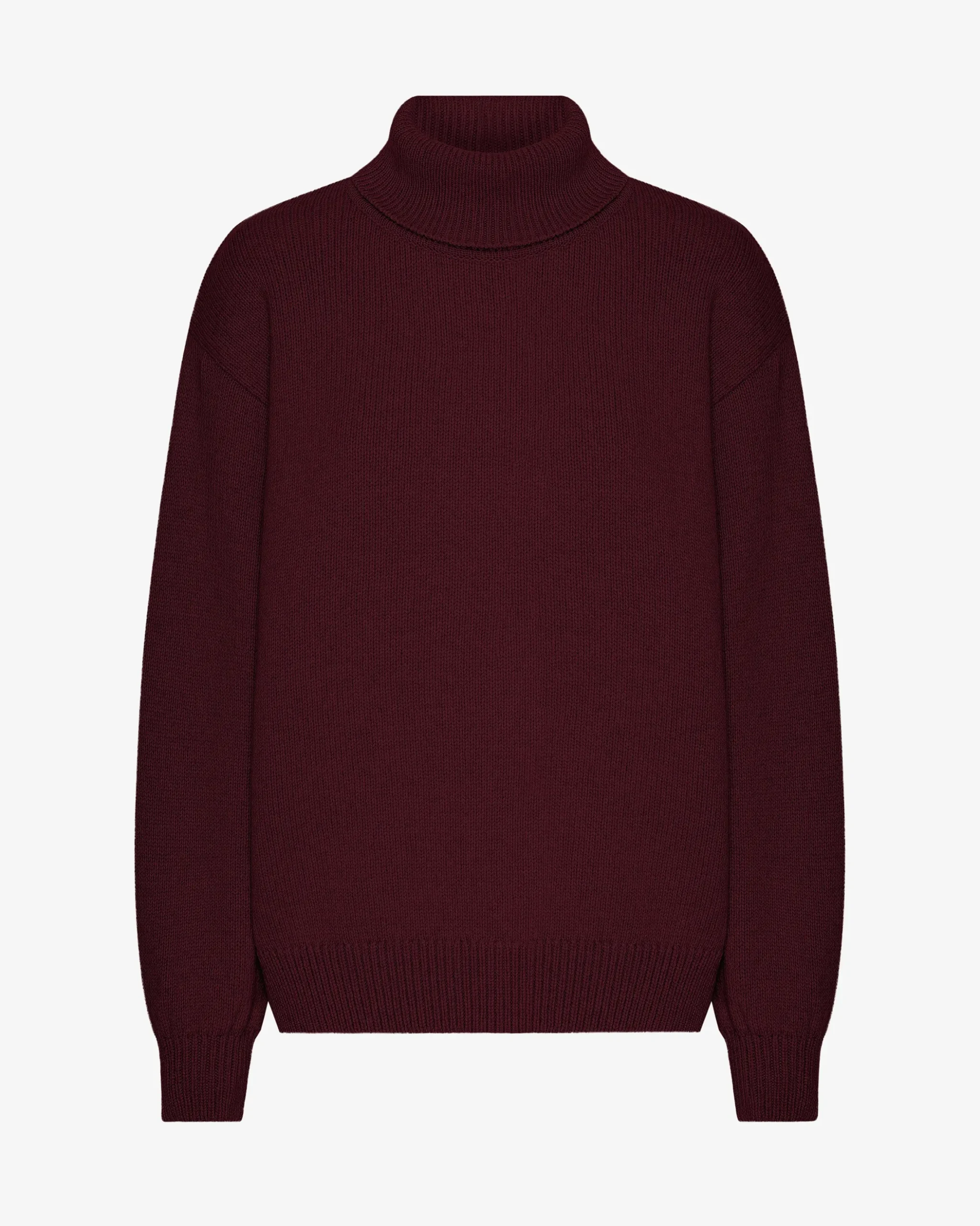 Merino Wool Turtleneck - Oxblood Red