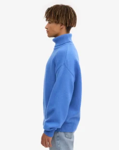 Merino Wool Turtleneck - Pacific Blue