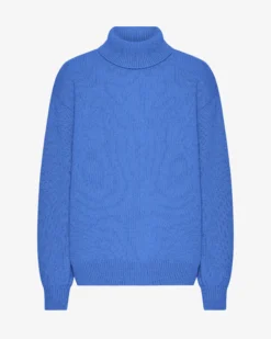Merino Wool Turtleneck - Pacific Blue