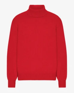 Merino Wool Turtleneck - Scarlet Red
