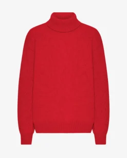 Merino Wool Turtleneck - Scarlet Red