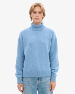 Merino Wool Turtleneck - Seaside Blue
