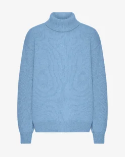 Merino Wool Turtleneck - Seaside Blue