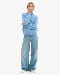 Merino Wool Turtleneck - Seaside Blue